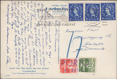 139862 1960? UNDERPAID MAIL INVERNESS TO DENMARK WITH GB WILDINGS AND DANISH POSTAGE DUES.