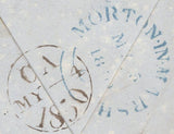 139869 1850 MAIL LONDON TO STOW ON THE WOLD WITH 2D BLUE PL.4 (SG14).