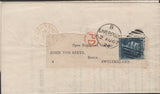139870 1867 PRINTED MATTER MAIL LIVERPOOL TO BASLE, SWITZERLAND 2D BLUE PL.9 (SG45).