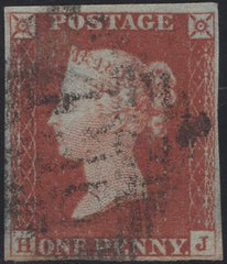 139872 1844 1D PL.51 (SG8)(HJ) MISSING IMPRIMATUR LETTERING, GOOD USED.