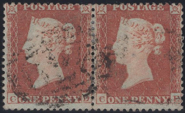 139873 1855 DIE 1 RES.PL.3 S.C.14 (SG22) GOOD USED HORIZONTAL PAIR.