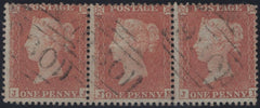 139874 1855 DIE 1 RES.PL.3 S.C.14 (SG22) GOOD USED STRIP OF THREE JJ JK JL, ALL MISSING IMPRIMATUR LETTERINGS.