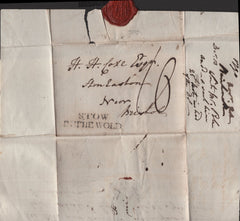 139880 1790 MAIL STOW IN THE WOLD, GLOS TO BRISTOL WITH 'STOW/IN THE WOLD' HAND STAMP (GL686).