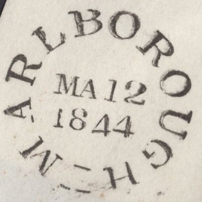 139895 1844 MAIL MARLBOROUGH, WILTS TO LONDON WITH 'PAID/1' MARLBOROUGH UNIFORM PENNY POST HAND STAMP (WL451).