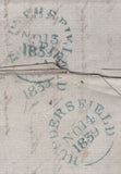 139900 1839 MAIL HUDDERSFIELD TO WHITLEY HALL, RE-DIRECTED TO MANCHESTER WITH 'PAID/at/HUDDERSFIELD' HAND STAMP (YK1501) WHICH HAS BEEN ERASED BY MANUSCRIPT.