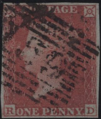 139905 1853 DIE 1 1D PL.174 (SG8)(RD) USED.