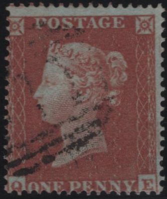 139906 1853-4 DIE 1 1D PL.174 MATCHED PAIR 1D IMPERF (SG8) AND 1D STAR (SG17) LETTERED QE.