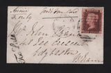 139925 1869 MOURNING ENVELOPE MORETON IN MARSH, GLOS TO BIRMINGHAM WITH 'Too Late' ITALIC TYPE HAND STAMP.