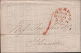 139926 1840 PRINTED PRICES CURRENT RE WHEAT ETC LIVERPOOL TO GLOUCESTER WITH LIVERPOOL '1' UNIFORM PENNY POST HAND STAMP.