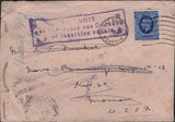139929 1936 UNDELIVERED MAIL GREAT YARMOUTH TO MOSCOW WITH KGV 2½D (SG443) VARIOUS INSTRUCTIONAL HAND STAMPS.