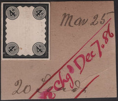139945 1886 4D JUBILEE (SG205) DIE PROOF OF DUTY PLATE EX. DE LA RUE STRIKING BOOKS.