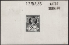 139946 1886 2½D JUBILEE (SG201) DIE PROOF 'AFTER STRIKING' .