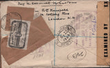 139974 1944 REGISTERED AIR MAIL SENT 'FRAGILE' LONDON TO NEW JERSEY, USA WITH KGVI 2/6 YELLOW-GREEN (SG476b).