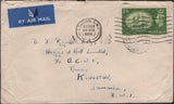139975 1954 AIR MAIL LONDON TO KINGSTON, JAMAICA WITH KGVI 2/6 YELLOW-GREEN (SG509).