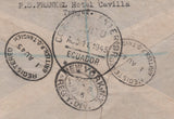 139977 1943 AIR MAIL TANGIER TO QUITO, ECUADOR WITH KGVI 2/6 YELLOW-GREEN (SG476b).