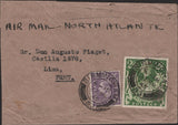 139979 1945 NEWSPAPER WRAPPER AIR MAIL  BIRMINGHAM TO PERU WITH KGVI 2/6 YELLOW-GREEN (SG476b).