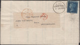 139980 1868 VERY FINE PRICES CURRENT PRINTED WRAPPER LIVERPOOL TO SWITZERLAND WITH 2D BLUE PL.9 (SG45).