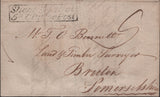 139989 1824 MAIL NEWBURY, BERKS TO BRUTON, SOMERSET WITH 'NEWBURY/58' MILEAGE MARK (BR261) AND BOXED 'Sheptn.Mallet/5" Clause Post' HAND STAMP (SO684).