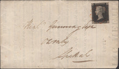 139993 1841 'BARTON-UPON-HUMBER COURSING CLUB' PRINTED RULES AND REGULATIONS ETC FROM BARTON TO SPITTAL WITH 1D BLACK PL.5 (SG2).
