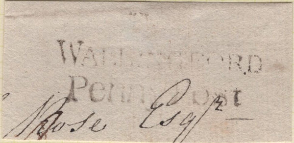 139998 CIRCA 1820-1830 FOUR PIECES WITH BERKSHIRE 'PENNY POST' HAND STAMPS.