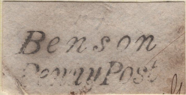 139998 CIRCA 1820-1830 FOUR PIECES WITH BERKSHIRE 'PENNY POST' HAND STAMPS.