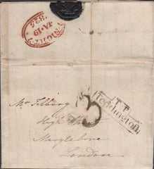 140002 COLLECTION OF TEDDINGTON (MIDDLX) HAND STAMPS 1806-1857 (7 ITEMS).