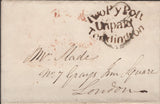 140002 COLLECTION OF TEDDINGTON (MIDDLX) HAND STAMPS 1806-1857 (7 ITEMS).