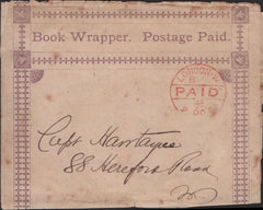 140008 1882 FANCY 'BOOK WRAPPER' USED IN LONDON.