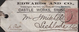 140009 1882 COMPLETE PARCEL TAG SHEFFIELD TO LECHLADE, GLOS WITH 2D PALE ROSE (SG168).