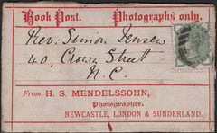 140013 CIRCA 1880 'Book Post' PARCEL FRONT USED IN LONDON WITH ½D DEEP GREEN (SG164).