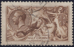 140019 1915 2/6 DE LA RUE YELLOW-BROWN SEAHORSE (SG406) FINE TO VERY FINE USED.