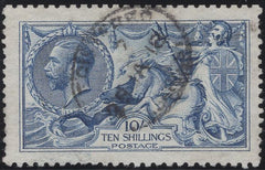 140023 1915 10S DE LA RUE SEAHORSE BLUE (SG412) GOOD TO FINE USED.