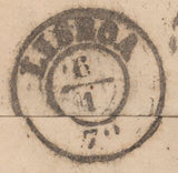 140030 1871 'P Book post' FROM CORK TO LISBON WITH 1D PL.147 (SG43).