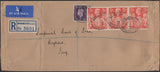 140042 1940 REGISTERED AIR MAIL MANCHESTER TO IRAQ WITH KGVI 5S RED (SG477) X 3.