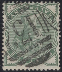 140056 1880 ½D PALE GREEN WATERMARK INVERTED (SG165Wi) FINE USED.