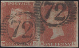 140059 1845 1D PL.61 (SG8) HORIZONTAL PAIR LETTERED MK ML, MK WITH RE-ENTRY (SPEC BS50a).
