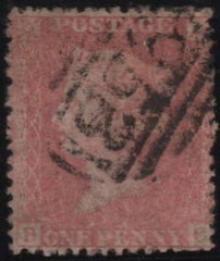 140094 1857 DIE 2 1D PL.53 PALE ROSE 'SAVOY STREET PRINTING' (SPEC C9A(1) GOOD USED (BC).