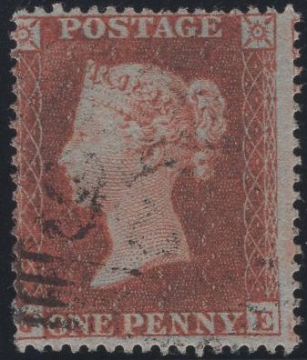 140099 1854 DIE 1 1D PL.195 (SG17)(JE) GOOD USED.