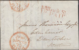 140108 1847 MAIL LONDON TO DUNTOCHER, SCOTLAND WITH 'Millbank St/1D.-PAID' HAND STAMP (L510/MILB13).