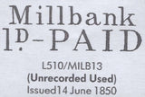 140108 1847 MAIL LONDON TO DUNTOCHER, SCOTLAND WITH 'Millbank St/1D.-PAID' HAND STAMP (L510/MILB13).