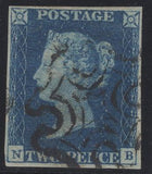 140112 1840 2D BLUE PL.2 (SG5)(NB CONSTANT VARIETY 'N DOUBLE' SPEC DS8d) GOOD USED.