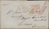 140125 1846 MAIL DUBLIN TO TOULOUSE, FRANCE WITH VARIOUS DATE STAMPS.