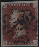 140130 1841 1D GREY-BLACK PLATE ELEVEN (SG3)(IF) MATCHED PAIR, GOOD USED.