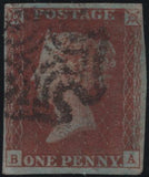 140136 1841 1D GREY-BLACK PLATE ELEVEN (SG3)(BA) DISTINCTIVE MALTESE CROSS OF PLYMOUTH (SPEC A1ui) MATCHED PAIR, GOOD USED.