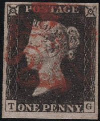 140147 1840 1D BLACK PL.3 (SG2)(TG) FINE TO VERY FINE USED.