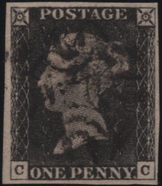 140149 1840 1D BLACK PL.3 (SG2)(CC) FINE USED.