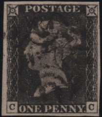 140149 1840 1D BLACK PL.3 (SG2)(CC) FINE USED.