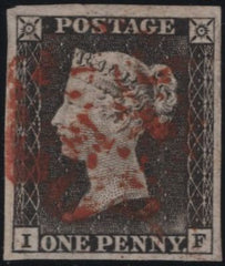 140157 1840 1D GREY-BLACK PLATE 1A (SG3)(IF) FINE USED.