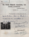 140162 1840 1D BLACK PLATE TEN (SG2) FINE USED HORIZONTAL PAIR FK FL WITH RED MALTESE CROSSES (SPEC AS66h).