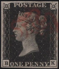140169 1840 1D BLACK PL.6 (SG2)(BK CONSTANT VARIETY) VERY FINE USED.